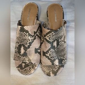 Lane Bryant Dream Cloud Snakeskin Block Heel Mule Shoes
